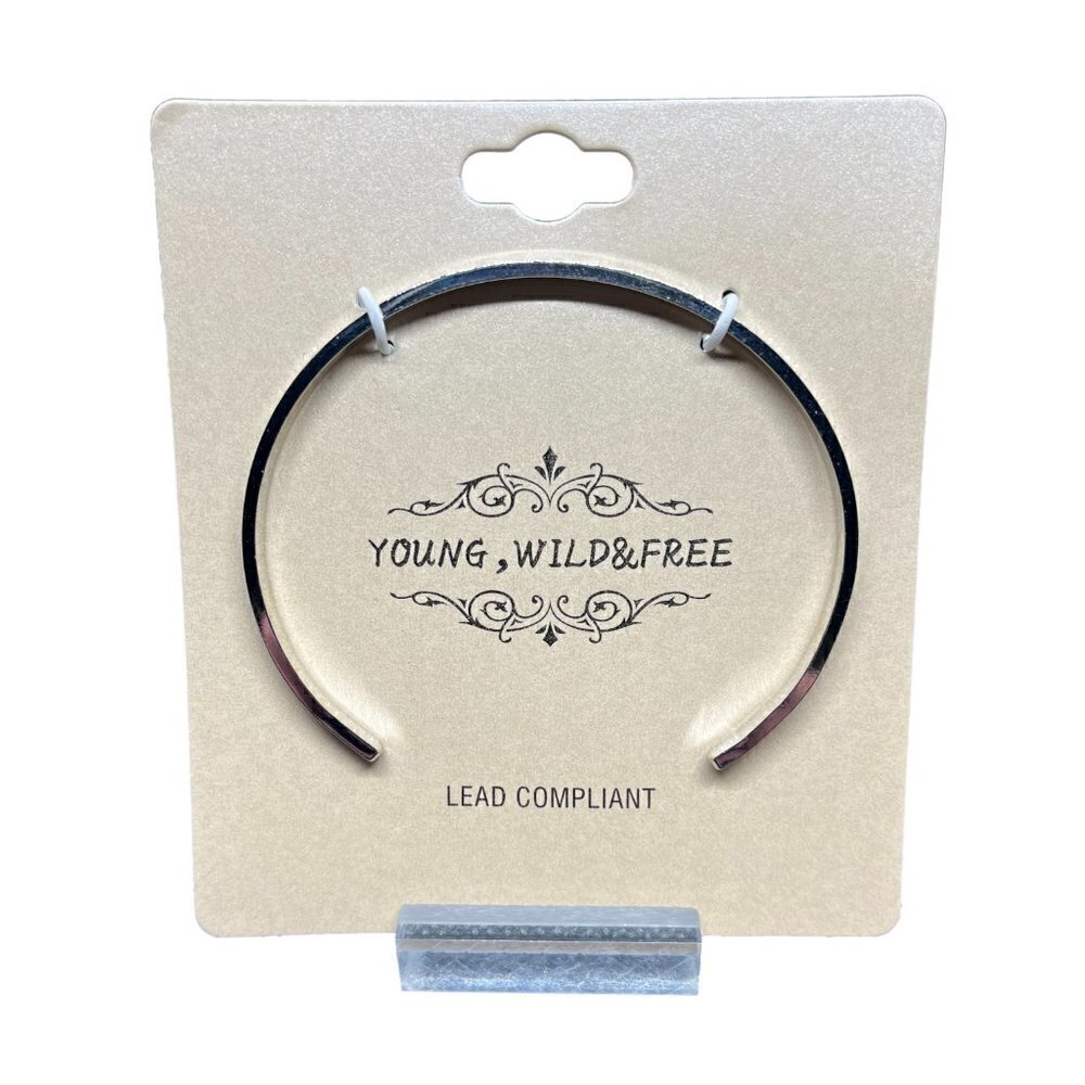 Young Wild and Free Inspirational Cuff Bracelet - Picture 3 of 4